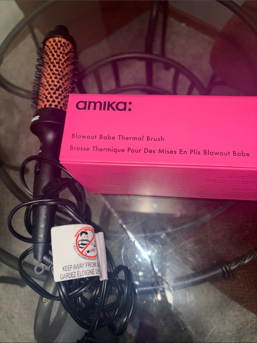 amika Round Thermal Styling Brush in Pink and Copper - Picture 3 of 4
